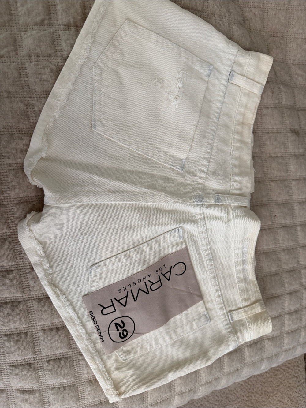 Carmar White Denim Cutoff Jean Shorts